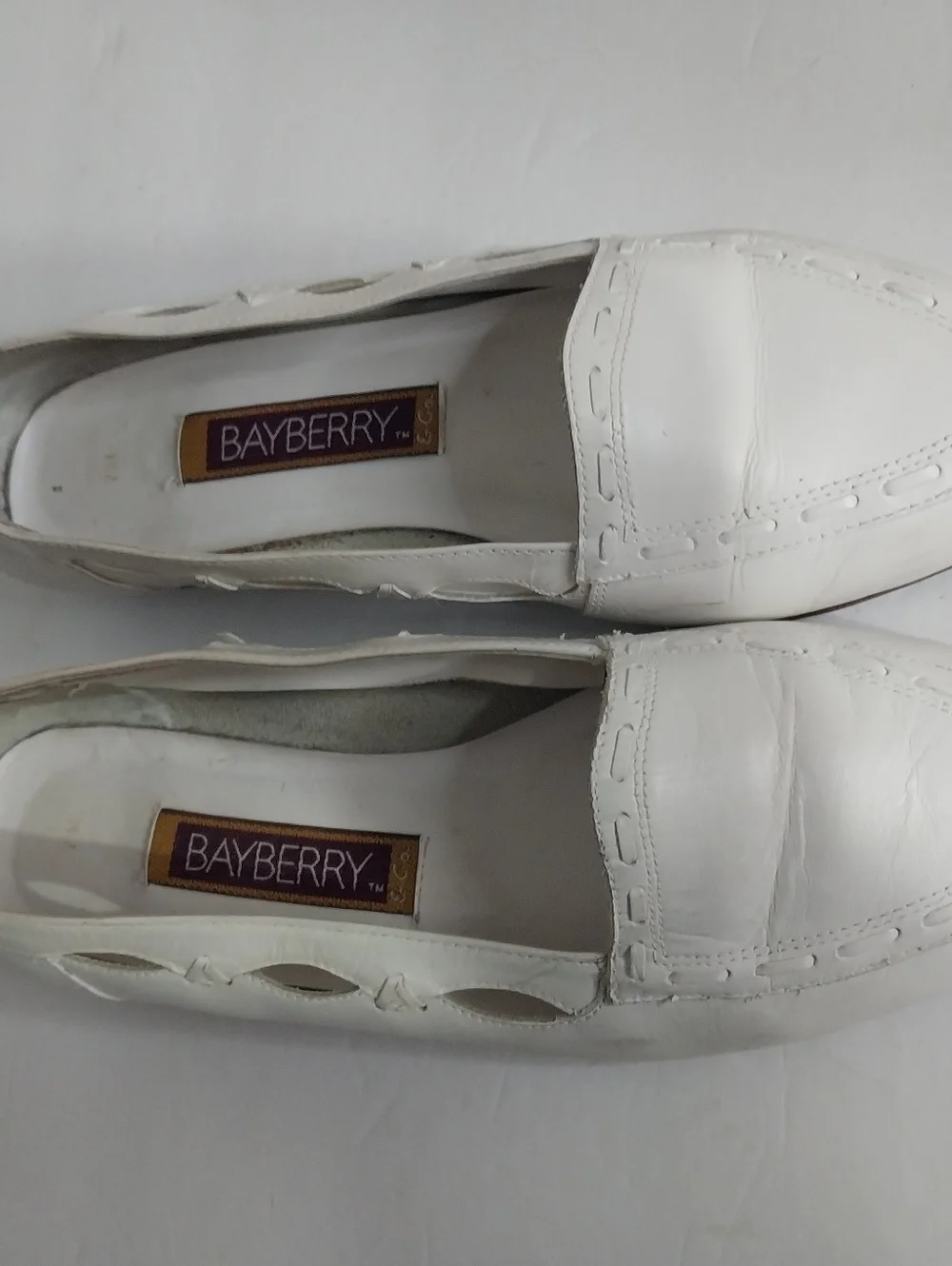 BAYBERRY Size 7M White Leather Upper Balance Loafers for Women
